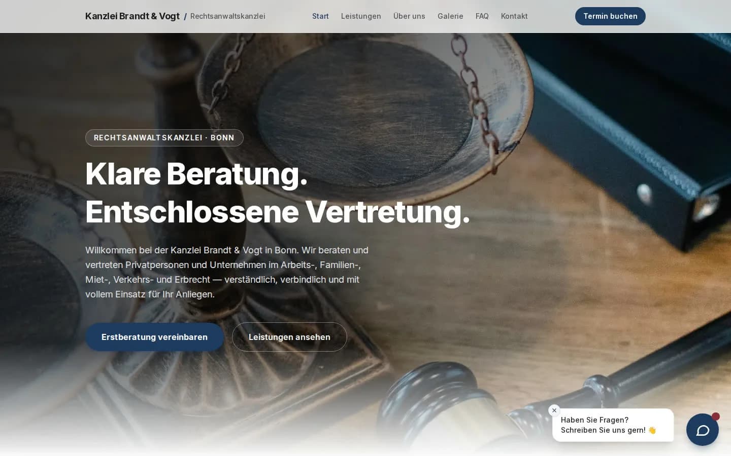 Kanzlei Brandt & Vogt — Rechtsanwälte · Multi-Page-Auftritt